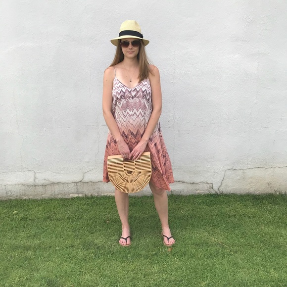 Chevron print Rose Ombré Trapeze dress NWT - Picture 3 of 8